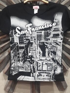 San Francisco Black Sparkle Graphic Tee